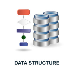 data structure icon 3d from science vector image