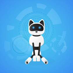 robot cat animal machines working automatically vector image