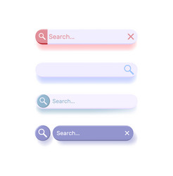 set of 3d search input fields in different vector image