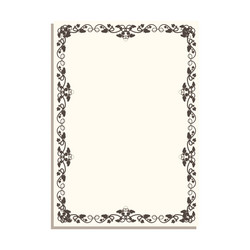 Rectangular frame with vines and leaves Royalty Free Vector