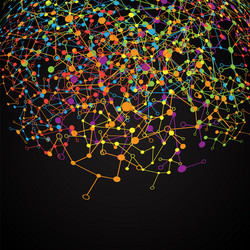 abstract polygonal background with connected dots vector image