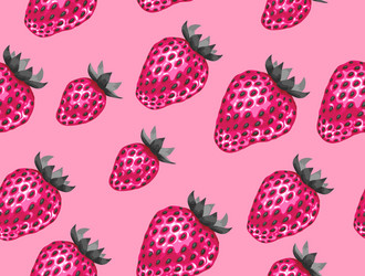 Abstract seamless pattern with strawberries vector