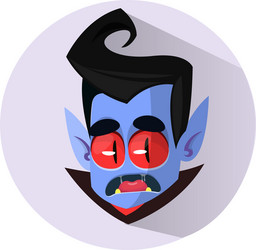 Happy cartoon dracula head vector