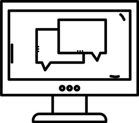 line chat bubble message inside computer vector image