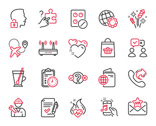 Set of business icons related to online vector