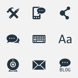 set of simple user icons vector image