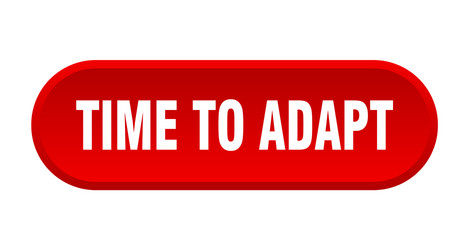 time to adapt button rounded red vector image