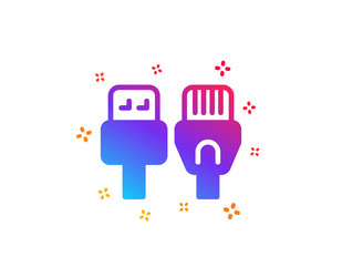 USB & RJ45 Cable Connection Icon Vector Image