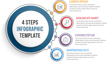 Infographic template with four steps vector