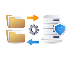 saving folder data with technology server vector image