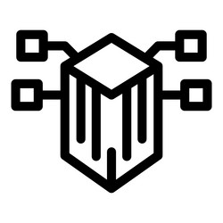 blockchain network connecting through cube vector image