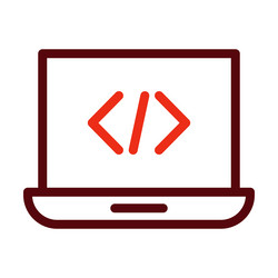 coding thick line two color icons for personal vector image