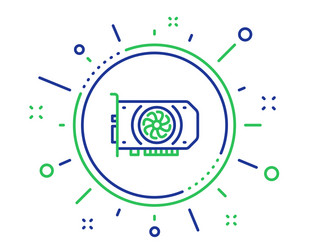gpu graphic card line icon computer component vector image