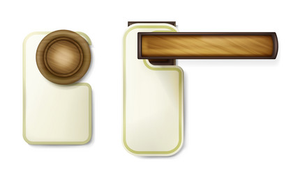 hotel door knob wooden handle vector