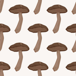 seamless pattern with shiitake mushroom vector image