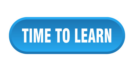 time to learn button rounded blue vector image