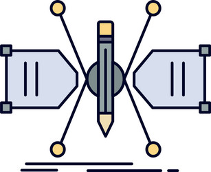 architect constructing grid sketch structure flat vector image