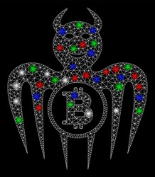 bright mesh network bitcoin happy spectre devil vector image