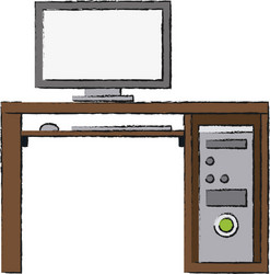 computer with cpu vector image