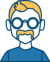 geek man with round frame glasses vector image