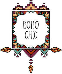 Boho Frame with Text vector image