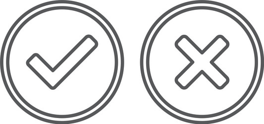 Check box line icons set isolated on white Vector Image