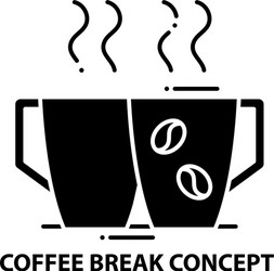 Coffee break concept icon black sign vector