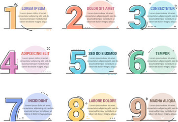 linear numbers with place for your text vector image