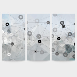 set of abstract backgrounds molecule structure vector image