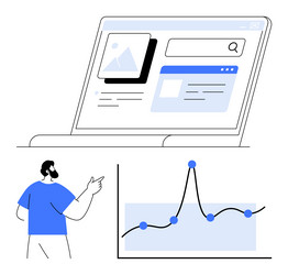 analyzing digital trends exploring data insights vector image