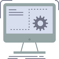 Command computer function process progress flat vector