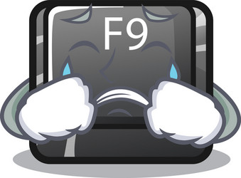crying button f9 in character shape vector image