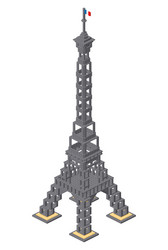 eiffel tower assembled from plastic blocks vector image