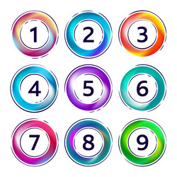 number web buttons isolated on white vector image