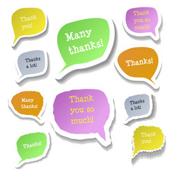 Retro clouds thank you speech vector