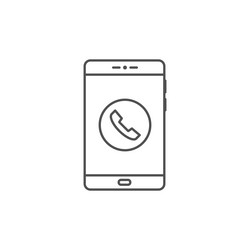 smart phone with handset on screen icon calling Vector Image