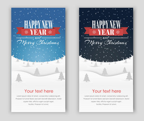 design banner merry christmas and happy new yea vector