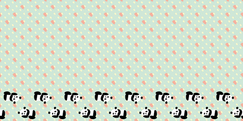 panda heart frame border seamless pattern vector image