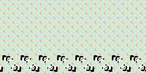 Panda heart frame border seamless pattern vector