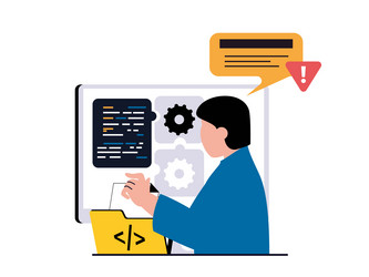 programming software concept with character vector image