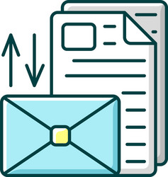 Sorting letters linear icon Royalty Free Vector Image