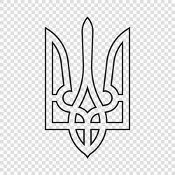 thin line emblem of ukraine national symbol vector