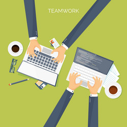 flat header teamwork smart vector image