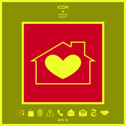 house with heart symbol vector