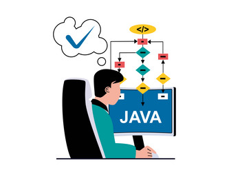 programming software concept with character vector image