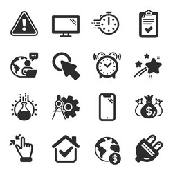 set technology icons such as click here vector image