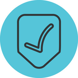 shield with check mark icon block line style vector image