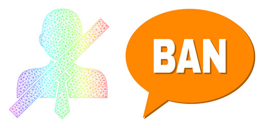 spectrum mesh gradient wrong clerk icon and ban vector image
