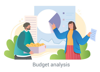 Analysis of income and expenses concept vector