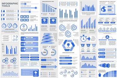 bundle infographic elements data visualization vector image